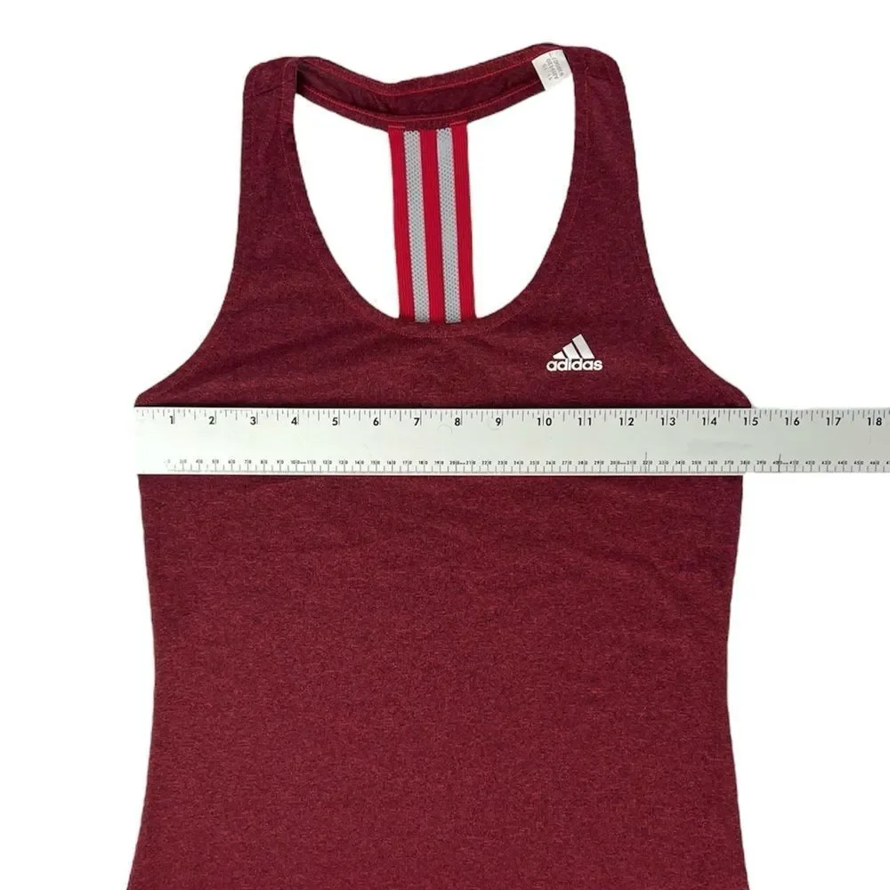 Adidas Climalite Heathered Maroon Red Workout Tank‎ Top Size Small